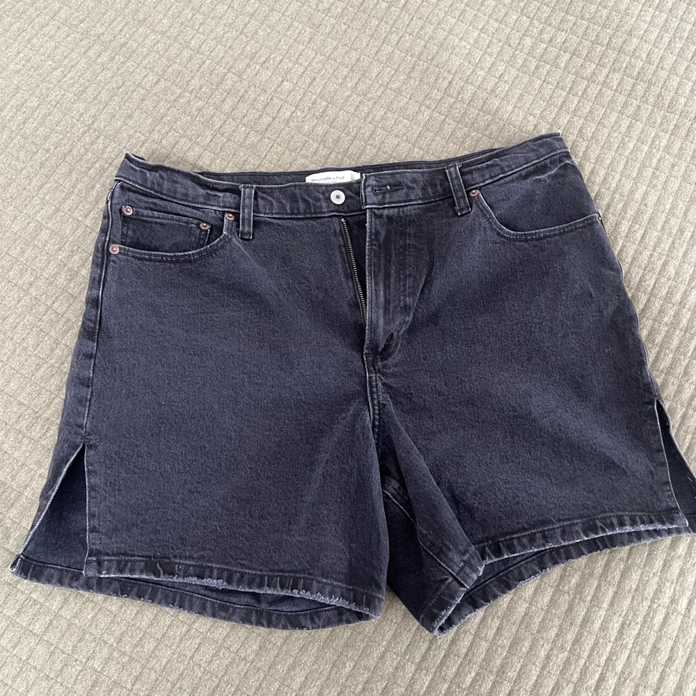 Abercrombie & Fitch Washed Black Jean Shorts